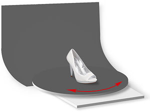 Пример 3D-съемки белого предмета на сером фоне